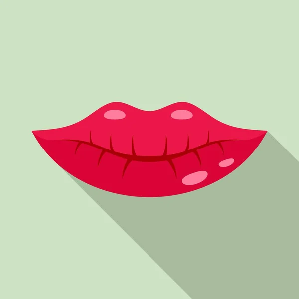 Glamour kiss icon, flat style — Stock Vector
