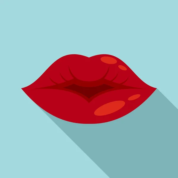 Піктограма поцілунку краси, плоский стиль — стоковий вектор