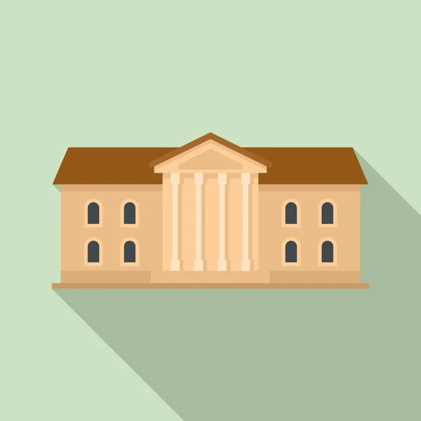 Ikona budovy ústavu, plochý styl — Stockový vektor