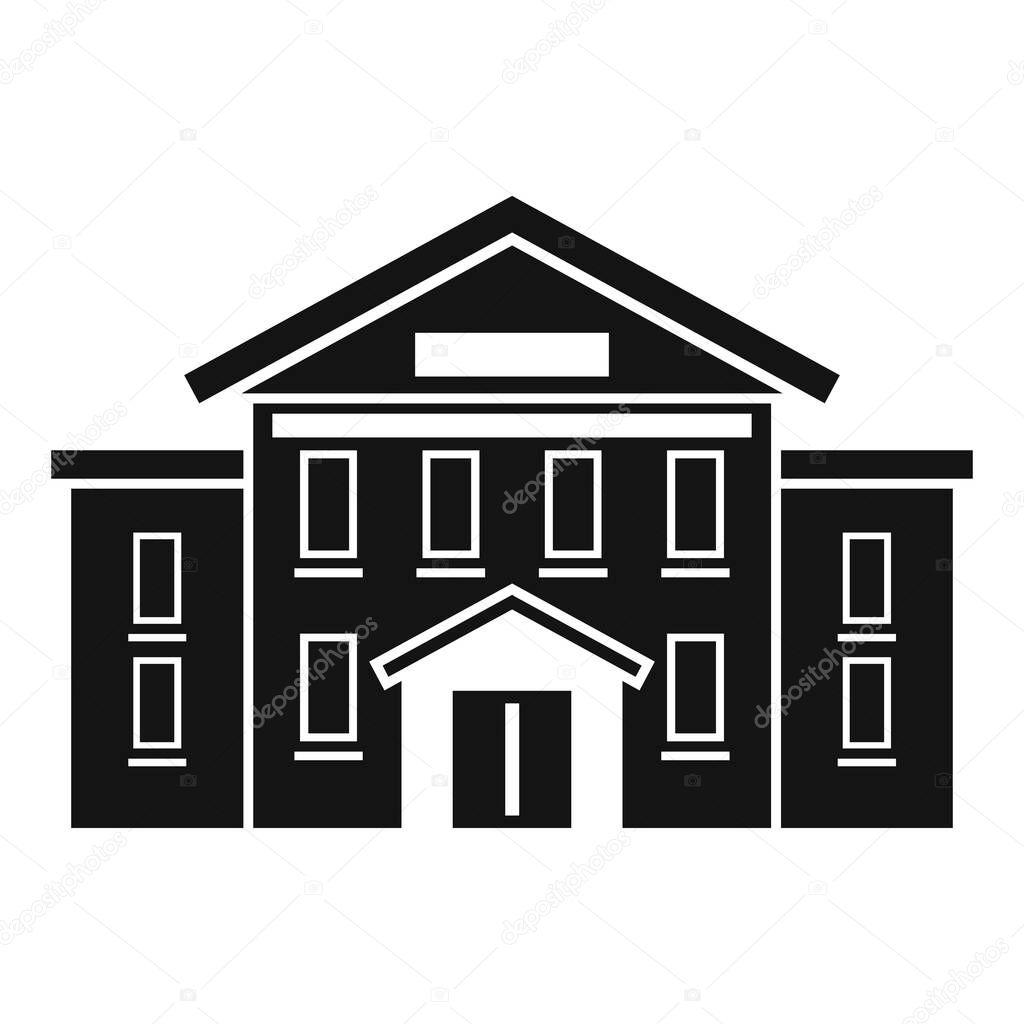 Library building icon, simple style
