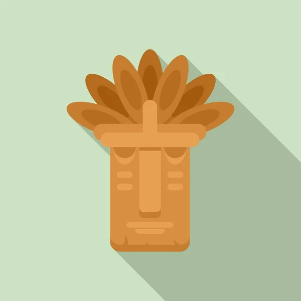Icône de tiki mexicaine, style plat — Image vectorielle