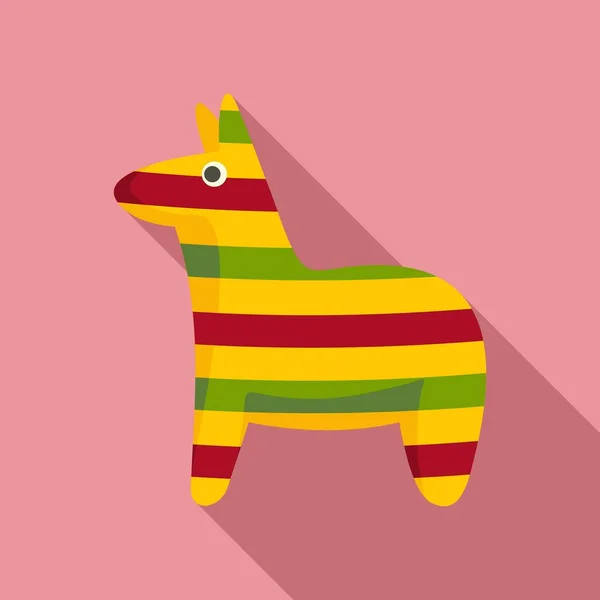 Meksykańska kolorowa ikona konia, płaski styl — Wektor stockowy