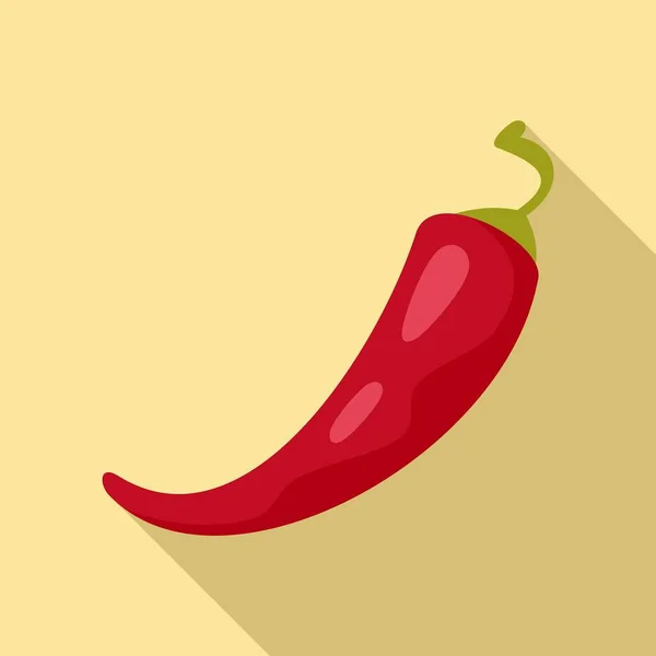 Piros chili paprika ikon, lapos stílus — Stock Vector