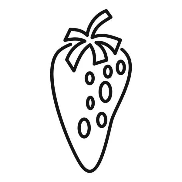 Mexikanische Mamey-Frucht-Ikone, Umrissstil — Stockvektor