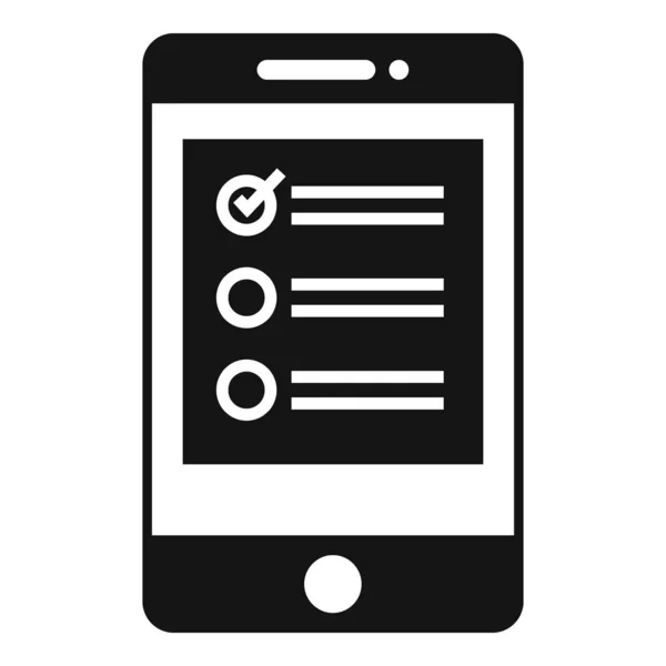 Smartphone icône de sondage en ligne, style simple — Image vectorielle