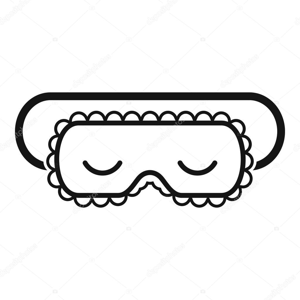 Sleeping mask icon, simple style