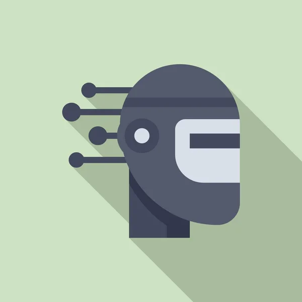 Robot machine learning icon, flat style — Stock Vector