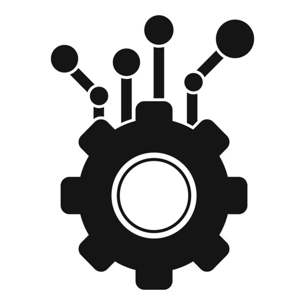 Gear machine learning icon, simple style — Stock Vector