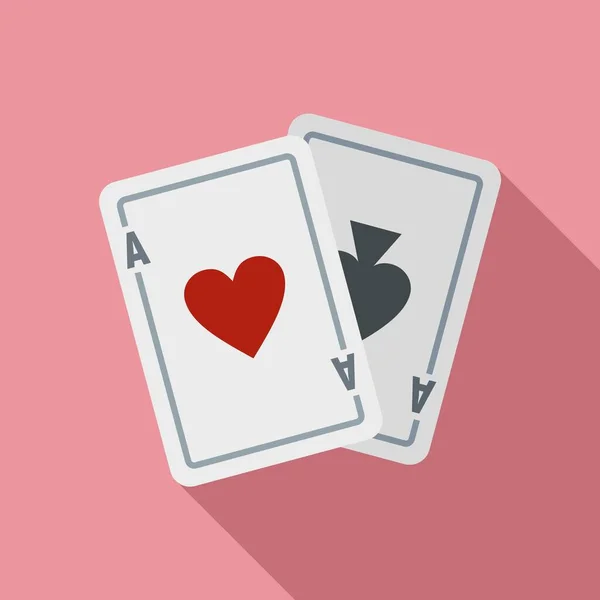 Video juego de cartas icono, estilo plano — Vector de stock