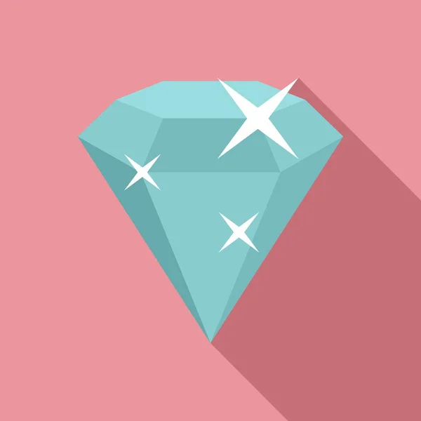 Shiny game diamond icon, flat style — Stock Vector