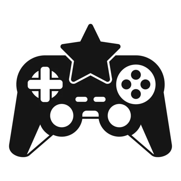 Yıldız video oyunu joystick simgesi, basit biçim — Stok Vektör