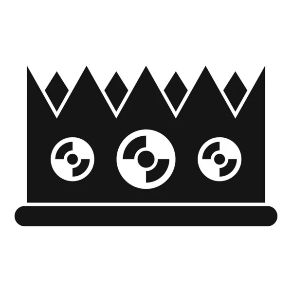 Jeu vidéo couronne d'or icône, style simple — Image vectorielle