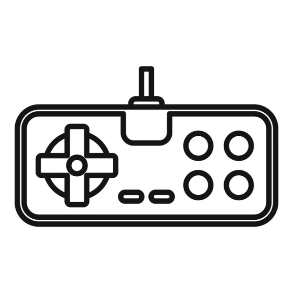 Retro spel joystick pictogram, omtrek stijl — Stockvector