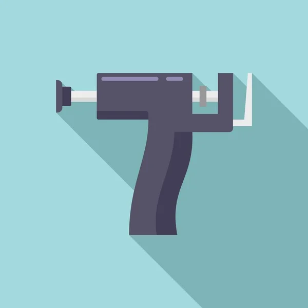 Piercing gun icon, platte stijl — Stockvector