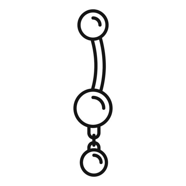 Perlový piercing ikona, obrys styl — Stockový vektor