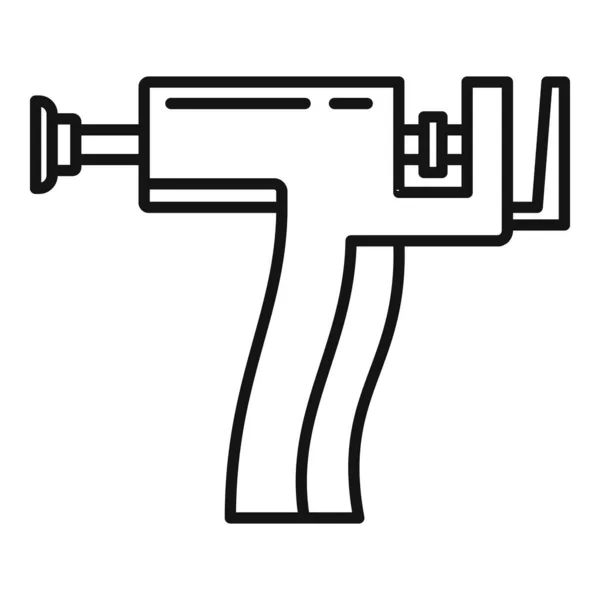 Piercing icono de la pistola, el estilo del esquema — Vector de stock