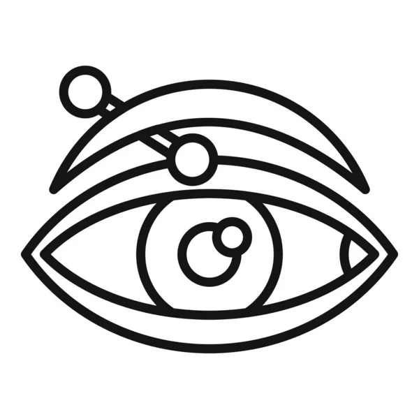 Augenpiercing-Symbol, Outline-Stil — Stockvektor
