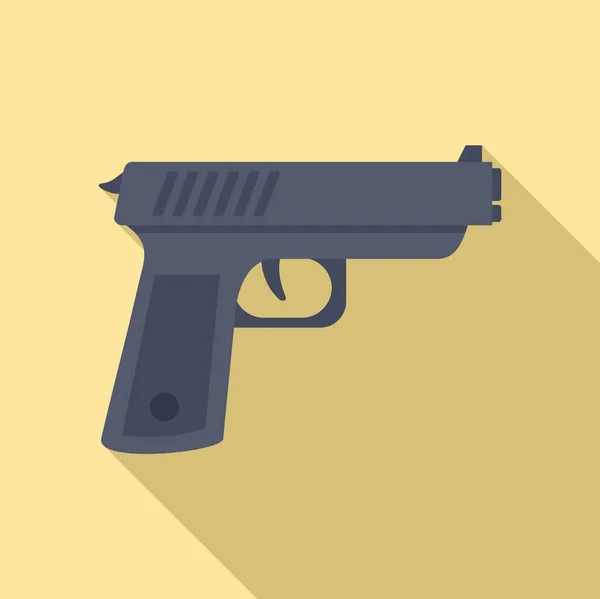 Policista zbraň ikona, plochý styl — Stockový vektor