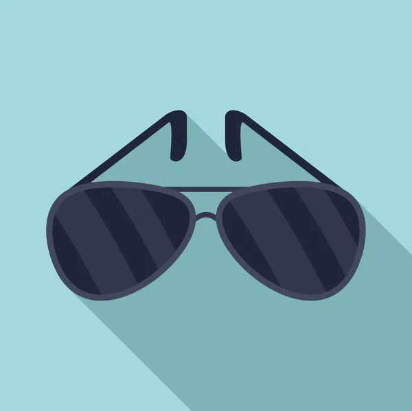 Icono de gafas de sol de policía, estilo plano — Vector de stock