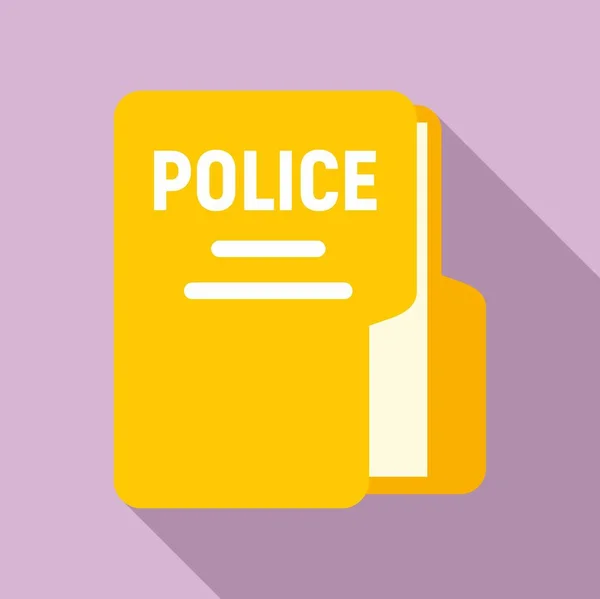 Icono de carpeta de comisaría de policía, estilo plano — Vector de stock