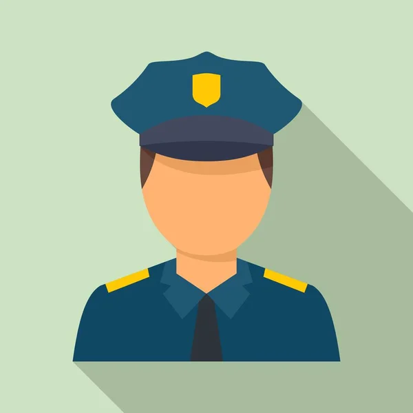 Avatar-Ikone für Polizisten, flacher Stil — Stockvektor
