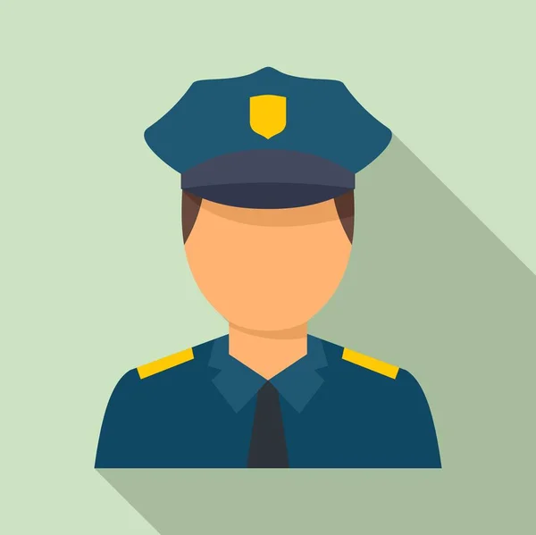 Ícone avatar Policeman, estilo plano —  Vetores de Stock