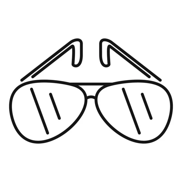 Ícone de óculos de sol policial, estilo esboço —  Vetores de Stock