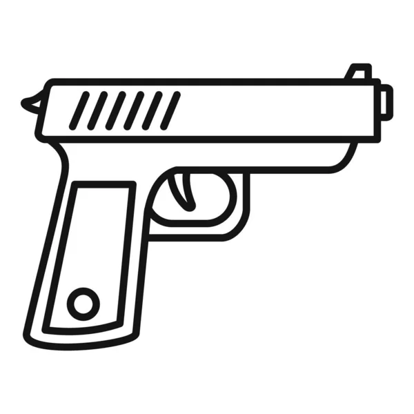 Polizist Pistole Ikone, Umriss Stil — Stockvektor