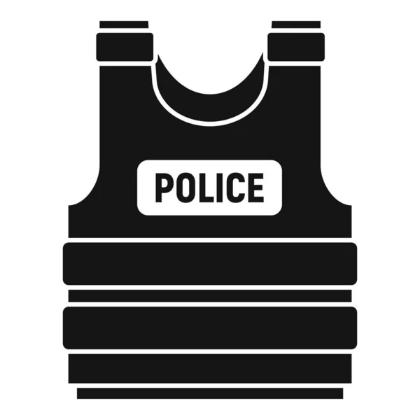 Police bulletproof vest icon, simple style — Stock Vector