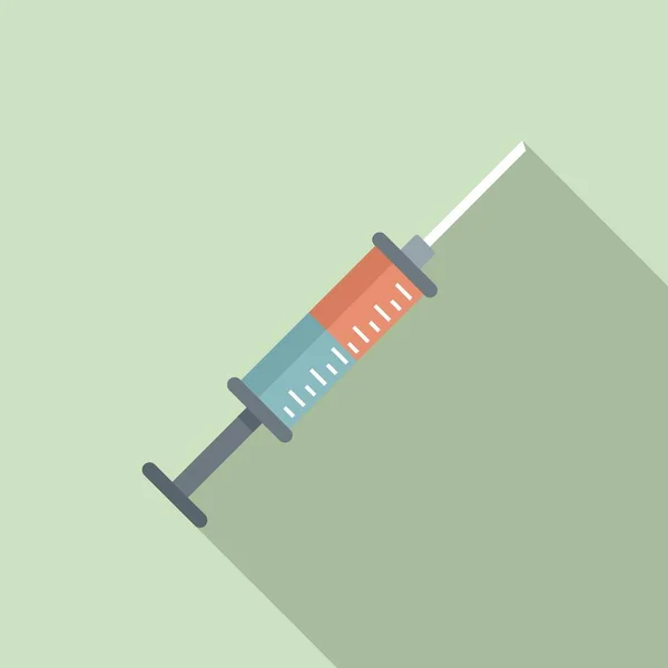Значок шприца для зубной анестезии, плоский стиль — стоковый вектор