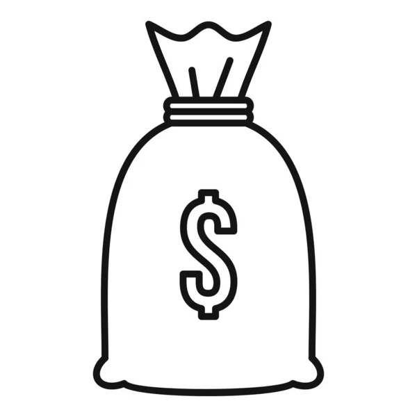 Divorcio icono bolsa de dinero, estilo de esquema — Vector de stock