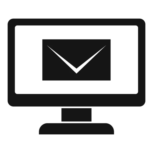 Servicio de monitor de correo icono, estilo simple — Vector de stock