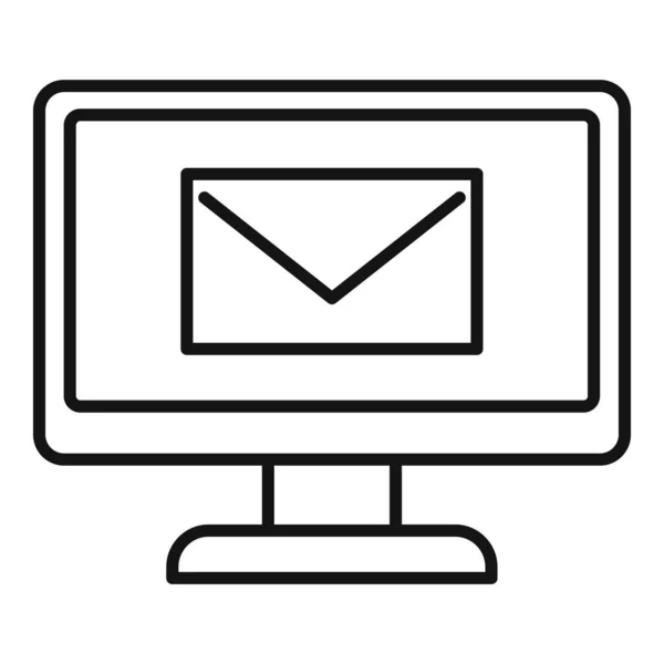 Servicio de monitor de correo icono, esquema de estilo — Vector de stock