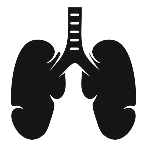 Healthy lungs icon, simple style — Stock Vector