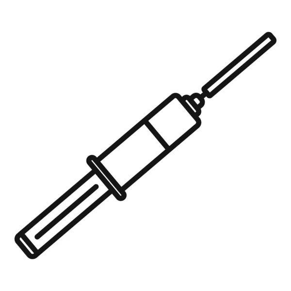 Icona della siringa endocrinologa, stile di contorno — Vettoriale Stock