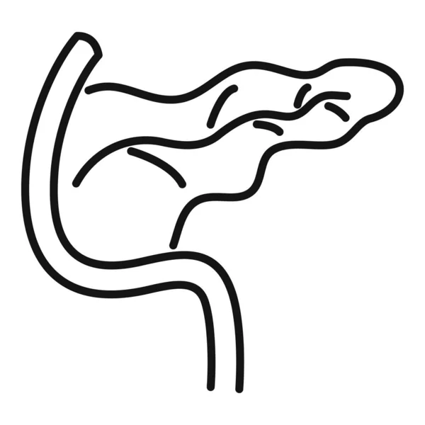 Иконка поджелудочной железы, стиль контура — стоковый вектор