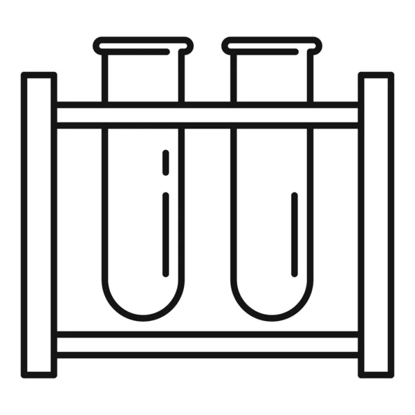 Test tube stand icon, outline style — Stock Vector