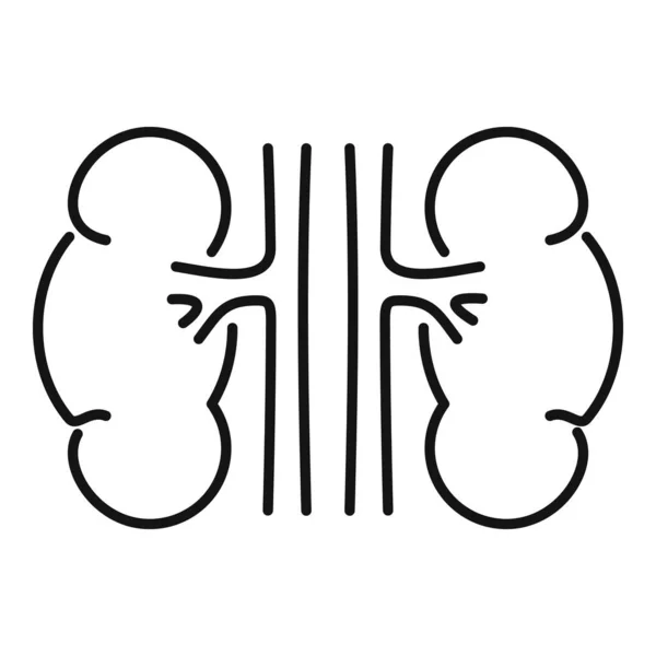 Icona rene umano, stile contorno — Vettoriale Stock