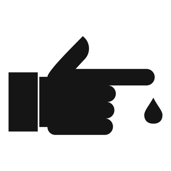 Blodfinger hand ikon, enkel stil — Stock vektor
