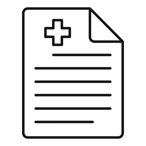 Private clinic paper icon, outline style — Stock Vector