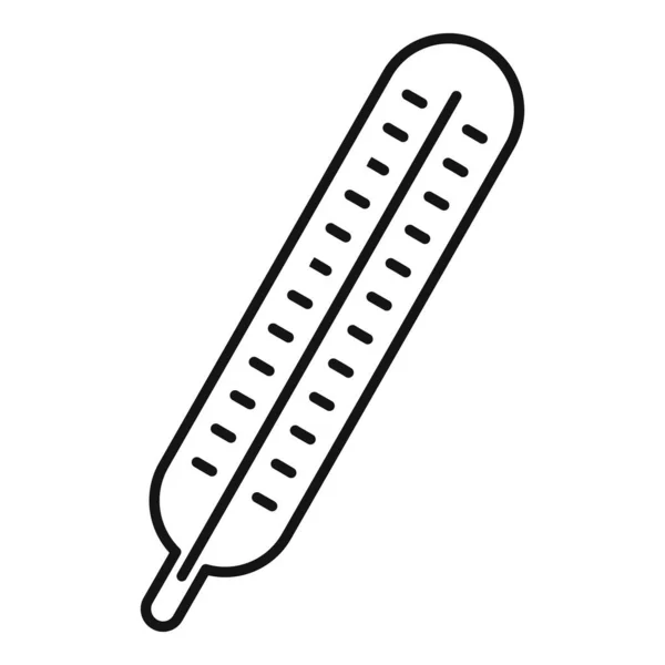 Classic medical thermometer icon, outline style — Stock Vector