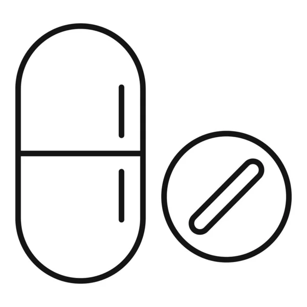 Clinic capsule pill icon, outline style — Stock Vector
