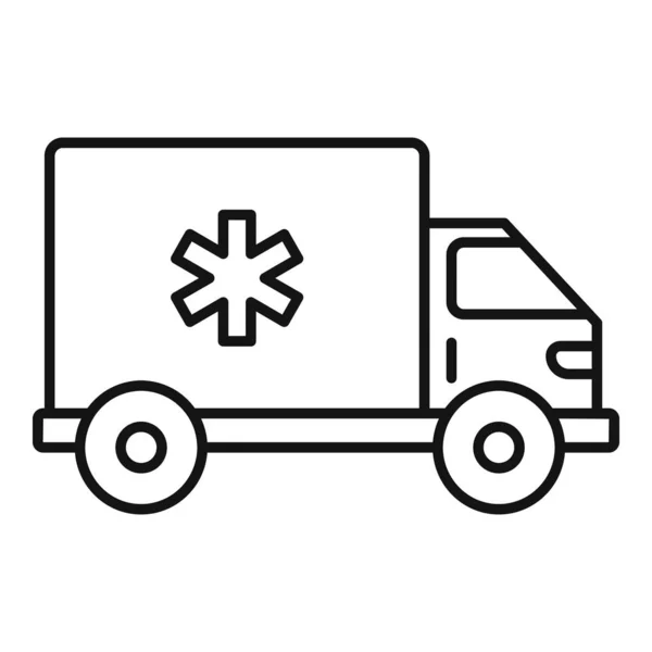 Icono de coche ambulancia clínica, estilo de esquema — Archivo Imágenes Vectoriales