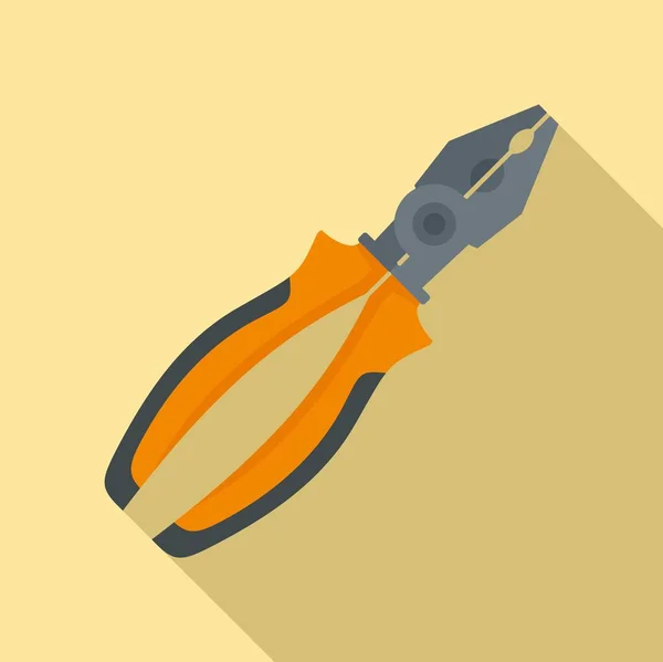 Construction pliers icon, flat style — Stock Vector