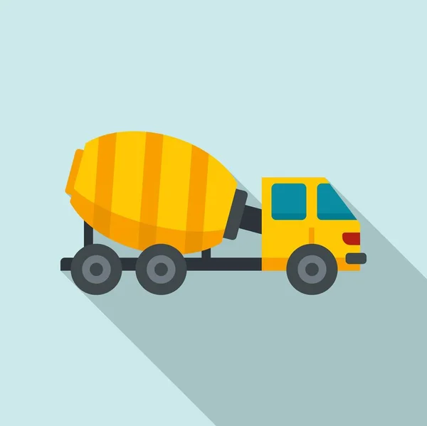 Icône de camion mélangeur de ciment, style plat — Image vectorielle