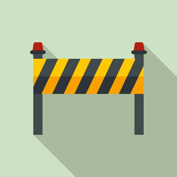 Icono de barrera de construcción de carreteras, estilo plano — Vector de stock