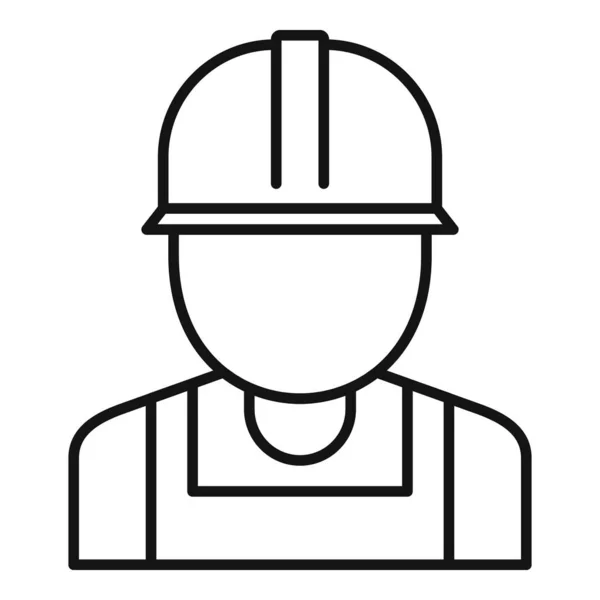 建筑工人图标,轮廓风格 — 图库矢量图片