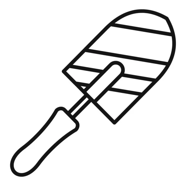 Brick trowel icon, outline style — Stok Vektör