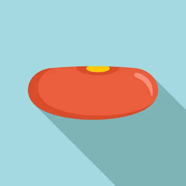 Cuisine haricot rouge icône, style plat — Image vectorielle