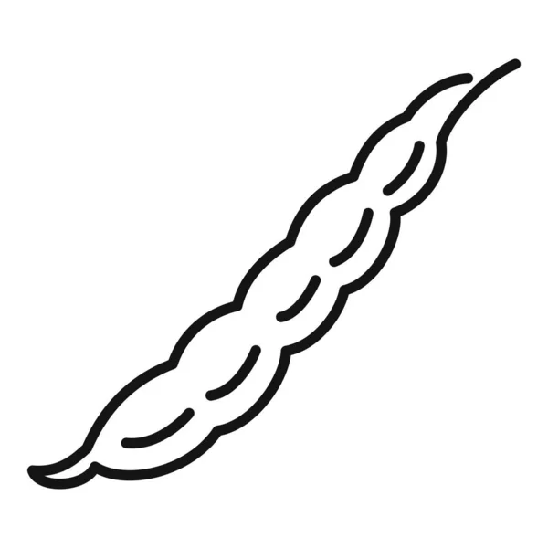 Icono de frijol de riñón crudo, estilo de esquema — Vector de stock